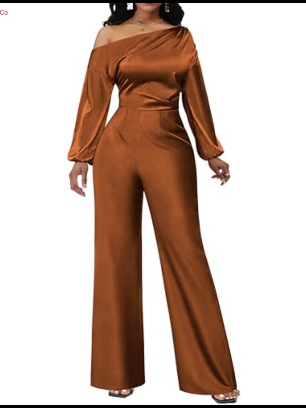 Women's Formal Long Sleeve Jumpsuit with Straight Pants